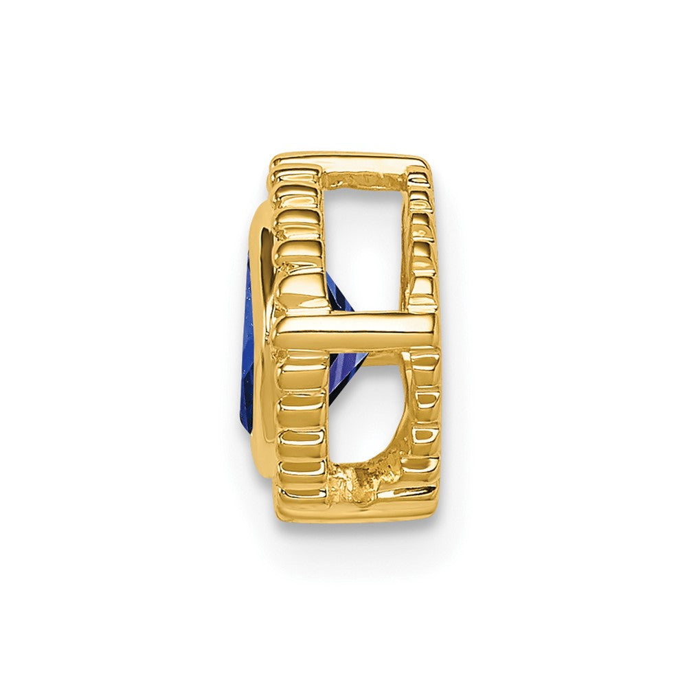 Charlie & Co Jewelry | 14k Cushion Sapphire Chain Slide - Model PM7201-SA-Y
