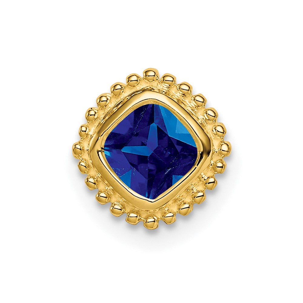 Charlie & Co Jewelry | 14k Cushion Sapphire Chain Slide - Model PM7201-SA-Y