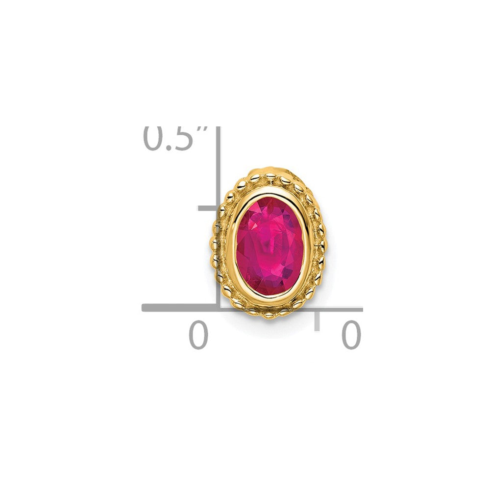 Charlie & Co Jewelry | 14k Oval Ruby Chain Slide - Model PM7202-RU-Y