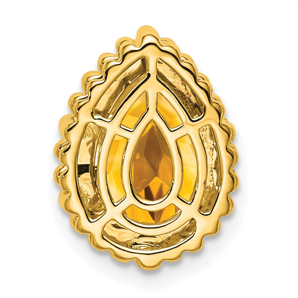 Charlie & Co Jewelry | 14k Pear Citrine Chain Slide - Model PM7203-CI-Y