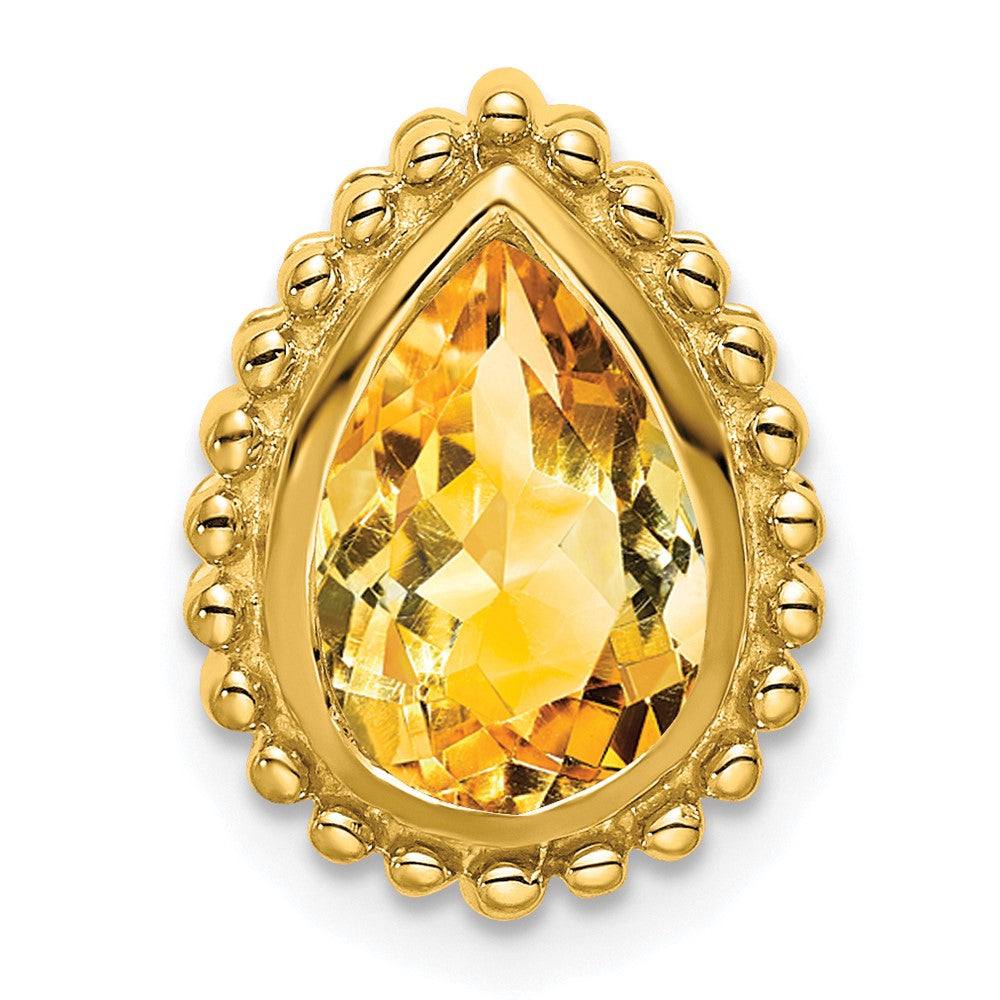 Charlie & Co Jewelry | 14k Pear Citrine Chain Slide - Model PM7203-CI-Y