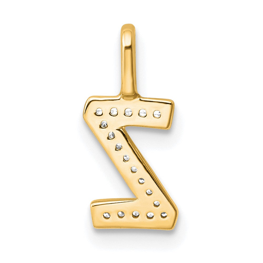 Charlie & Co Jewelry | 14k Yellow Gold Diamond Letter Z Initial Pendant - Model PM8367Z-006-YA
