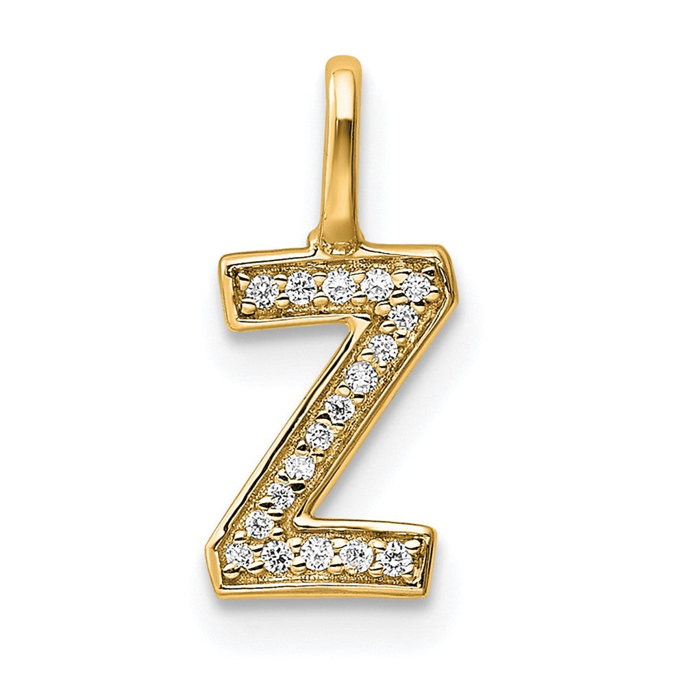 Charlie & Co Jewelry | 14k Yellow Gold Diamond Letter Z Initial Pendant - Model PM8367Z-006-YA