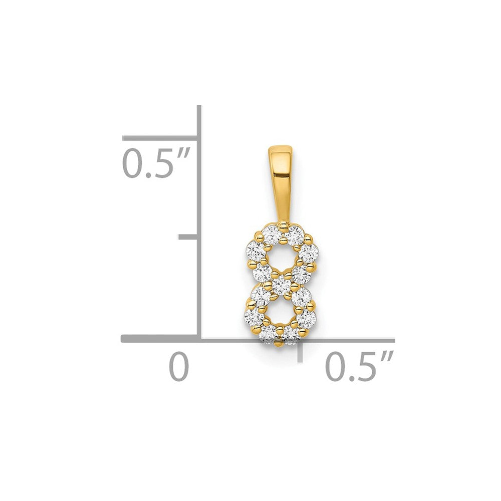 Charlie & Co Jewelry | 14k Diamond Number 8 Pendant - Model PM8369-8-013-YA