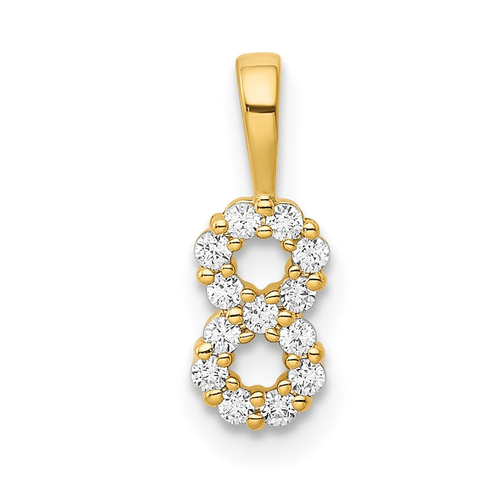 Charlie & Co Jewelry | 14k Diamond Number 8 Pendant - Model PM8369-8-013-YA