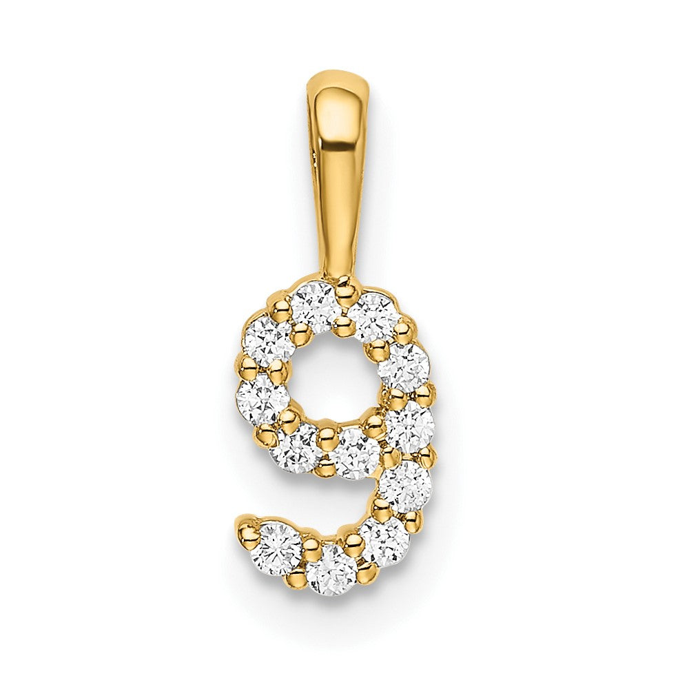 Charlie & Co Jewelry | 14k Diamond Number 9 Pendant - Model PM8369-9-012-YA