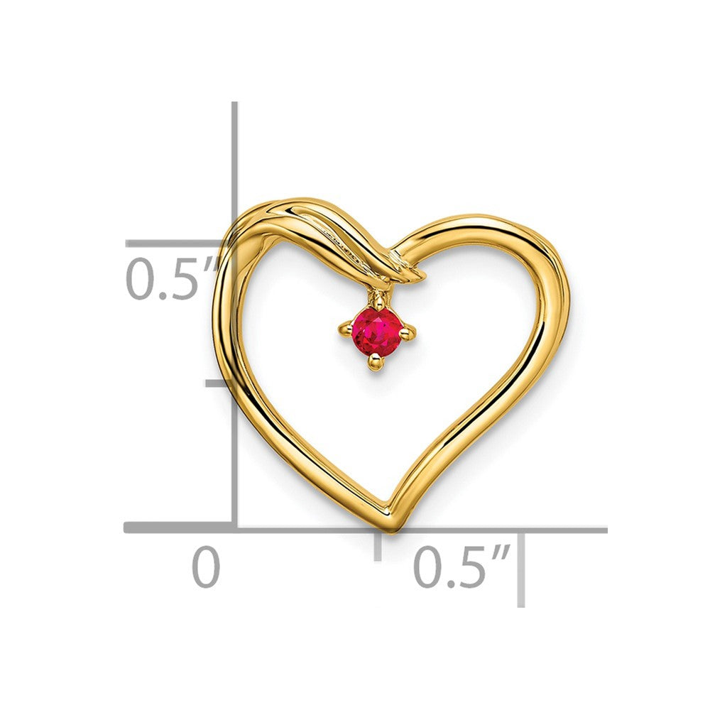 Charlie & Co Jewelry | 14k Polished Ruby Heart Chain Slide - Model PM8485-RU-YA