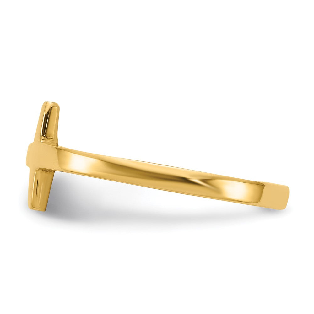 Gold Sideways Cross Ring Model-R1787 - Charlie & Co. Jewelry