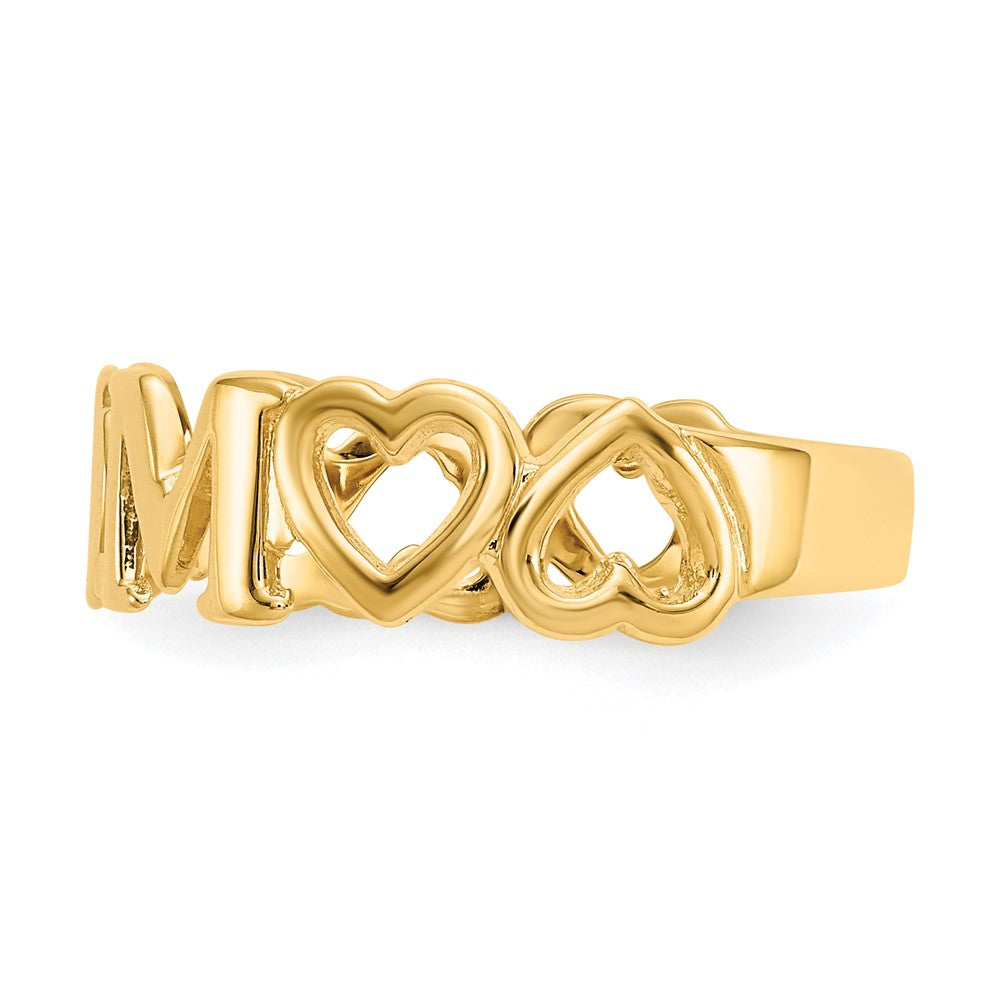 Gold Polished "Mom" Ring Model-R424 - Charlie & Co. Jewelry