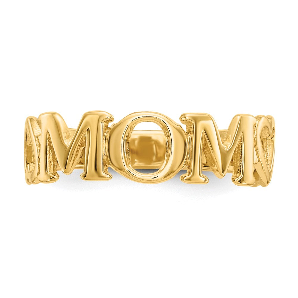 Gold Polished "Mom" Ring Model-R424 - Charlie & Co. Jewelry