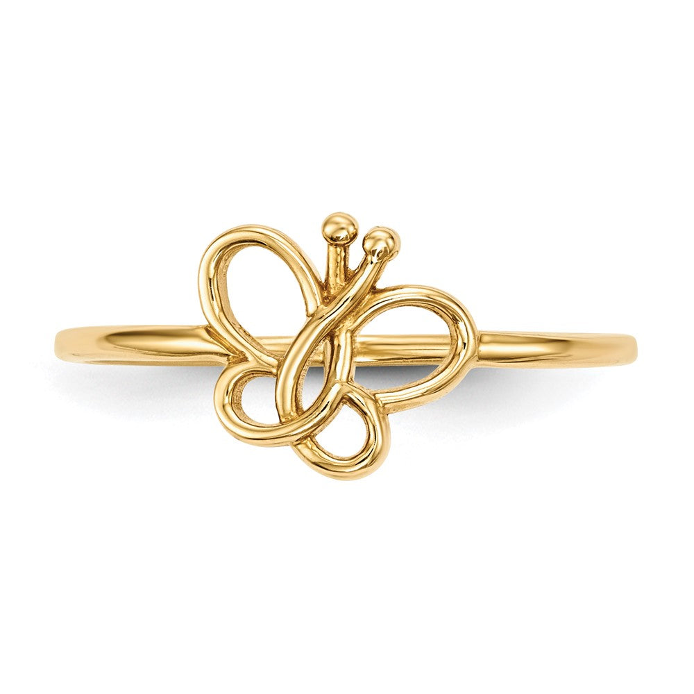 Gold Polished Butterfly Ring Model-R629 - Charlie & Co. Jewelry