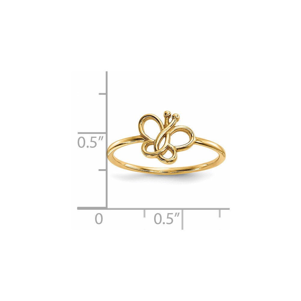 Gold Polished Butterfly Ring Model-R629 - Charlie & Co. Jewelry