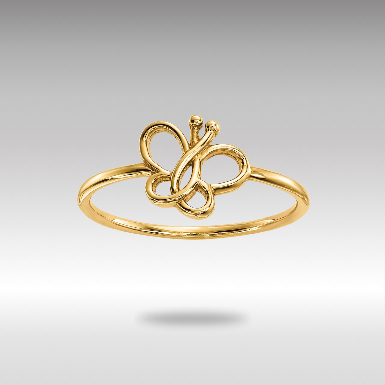 Gold Polished Butterfly Ring Model-R629 - Charlie & Co. Jewelry