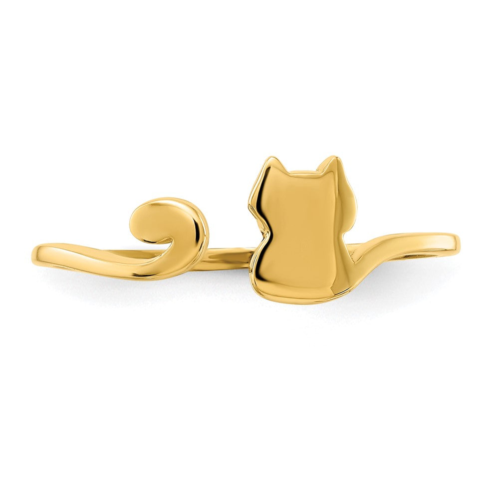 Gold Polished Cat Adjustable Cuff Ring Model-R639 - Charlie & Co. Jewelry