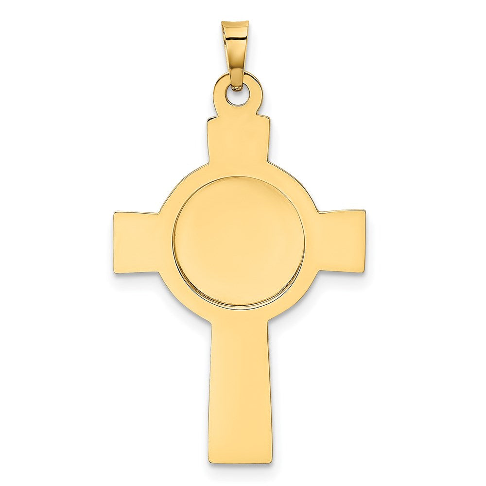 14K Gold Cross Pendant with Saint Christopher Medal - Charlie & Co. Jewelry