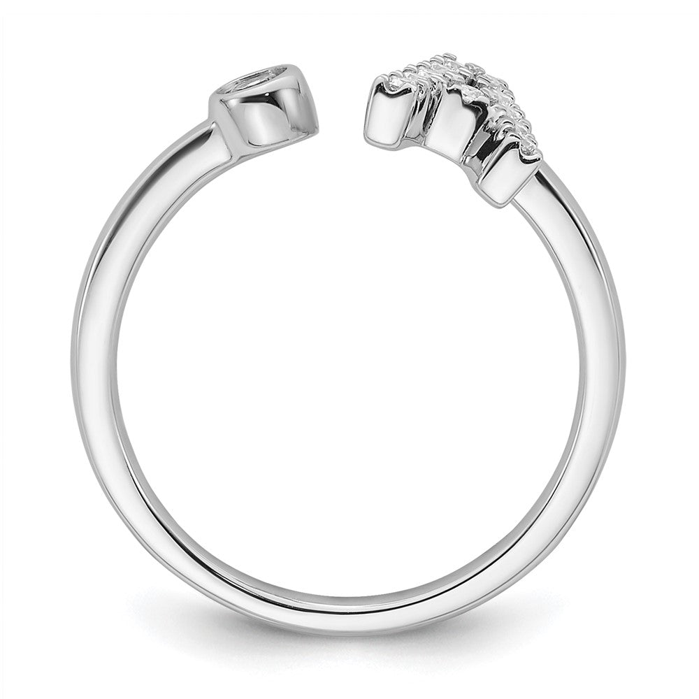 White Gold Lab Grown Diamond VS/SI FGH Initial A Adjustable Ring Model-RM10277A-017-WLG - Charlie & Co. Jewelry