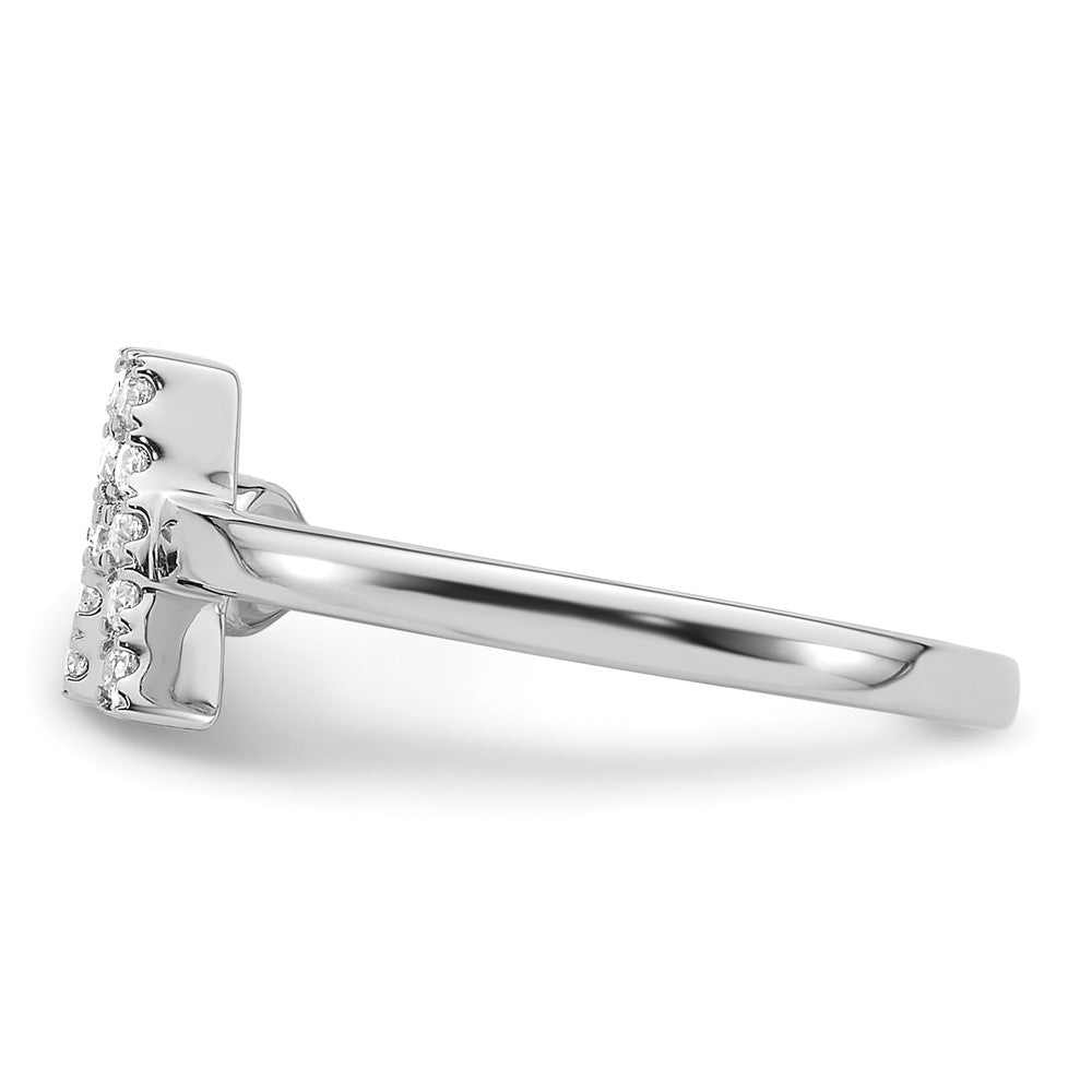 White Gold Lab Grown Diamond VS/SI FGH Initial A Adjustable Ring Model-RM10277A-017-WLG - Charlie & Co. Jewelry