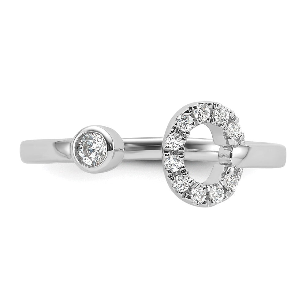 White Gold Lab Grown Diamond VS/SI FGH Initial C Adjustable Ring Model-RM10277C-017-WLG - Charlie & Co. Jewelry