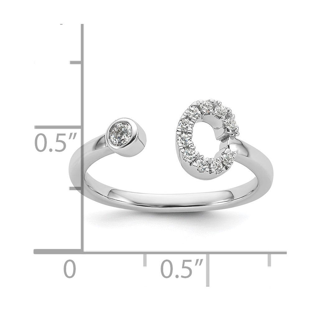 White Gold Lab Grown Diamond VS/SI FGH Initial C Adjustable Ring Model-RM10277C-017-WLG - Charlie & Co. Jewelry