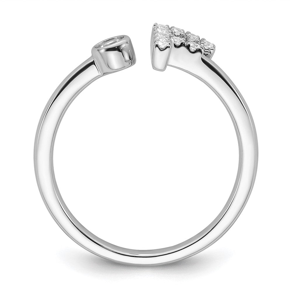 White Gold Lab Grown Diamond VS/SI FGH Initial F Adjustable Ring Model-RM10277F-017-WLG - Charlie & Co. Jewelry