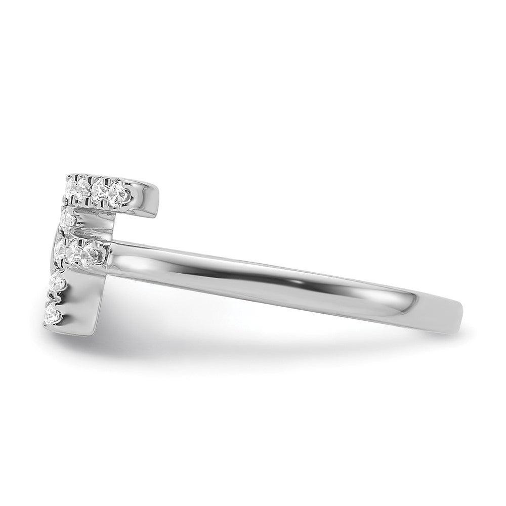 White Gold Lab Grown Diamond VS/SI FGH Initial F Adjustable Ring Model-RM10277F-017-WLG - Charlie & Co. Jewelry