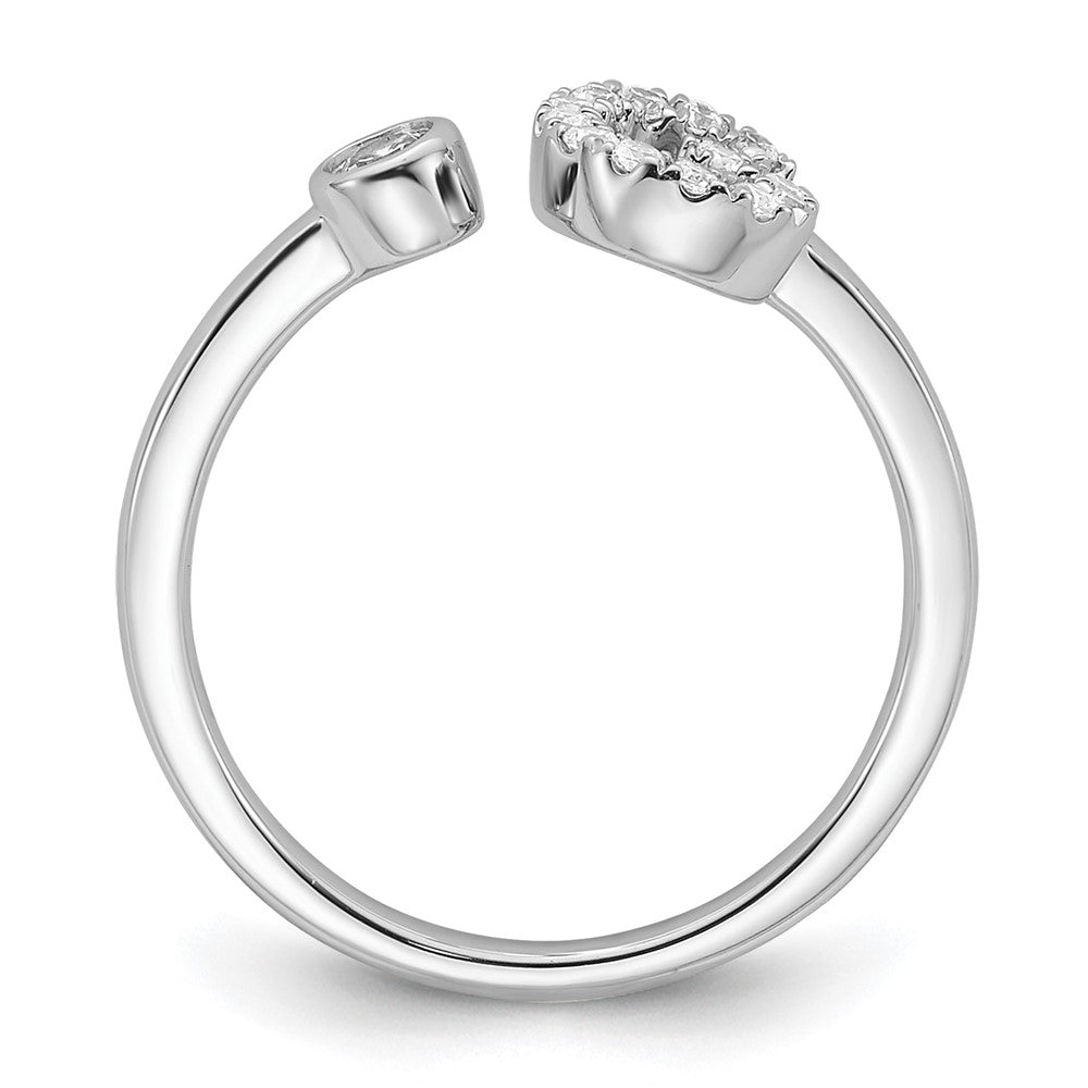 White Gold Lab Grown Diamond VS/SI FGH Initial G Adjustable Ring Model-RM10277G-017-WLG - Charlie & Co. Jewelry