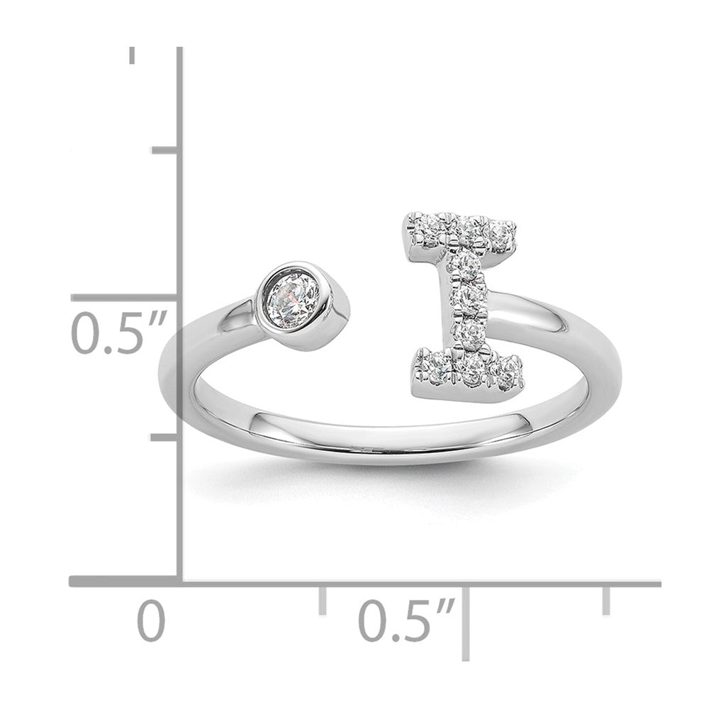 White Gold Lab Grown Diamond VS/SI FGH Initial I Adjustable Ring Model-RM10277I-017-WLG - Charlie & Co. Jewelry