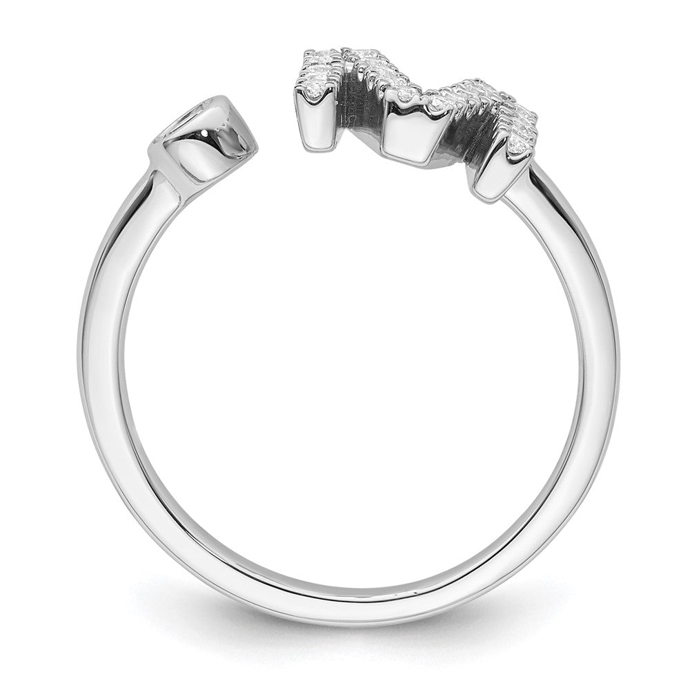 White Gold Lab Grown Diamond VS/SI FGH Initial M Adjustable Ring Model-RM10277M-017-WLG - Charlie & Co. Jewelry