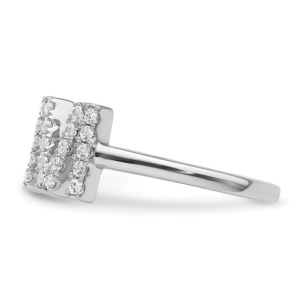 White Gold Lab Grown Diamond VS/SI FGH Initial M Adjustable Ring Model-RM10277M-017-WLG - Charlie & Co. Jewelry