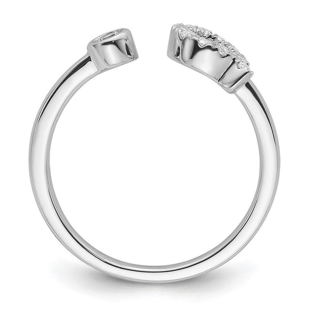 White Gold Lab Grown Diamond VS/SI FGH Initial Q Adjustable Ring Model-RM10277Q-017-WLG - Charlie & Co. Jewelry