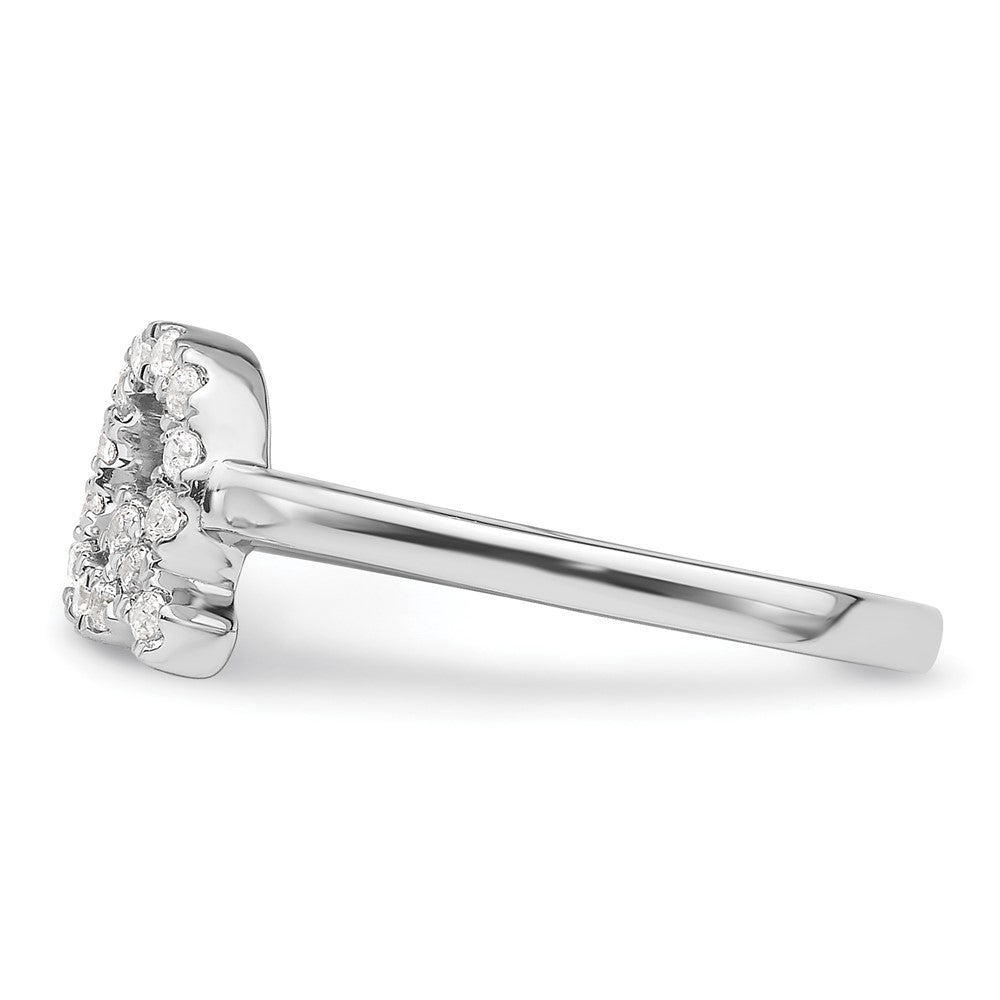 White Gold Lab Grown Diamond VS/SI FGH Initial Q Adjustable Ring Model-RM10277Q-017-WLG - Charlie & Co. Jewelry