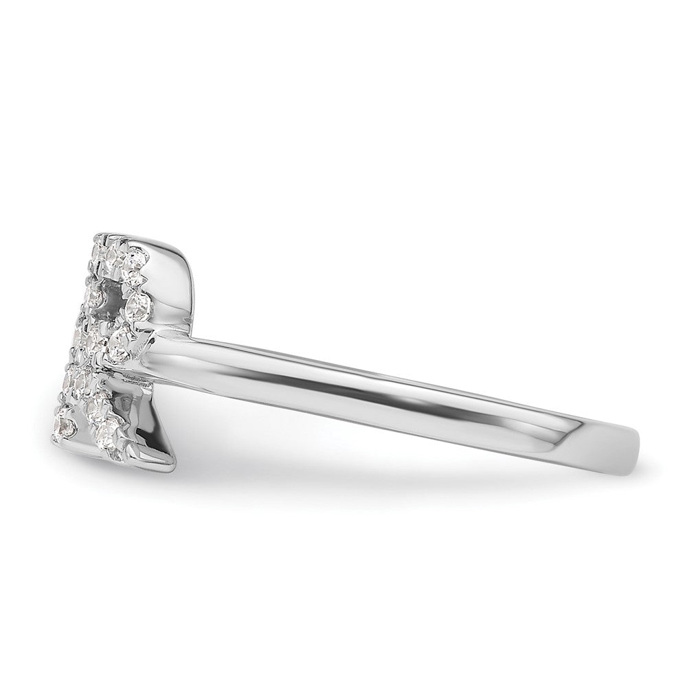 White Gold Lab Grown Diamond VS/SI FGH Initial R Adjustable Ring Model-RM10277R-017-WLG - Charlie & Co. Jewelry