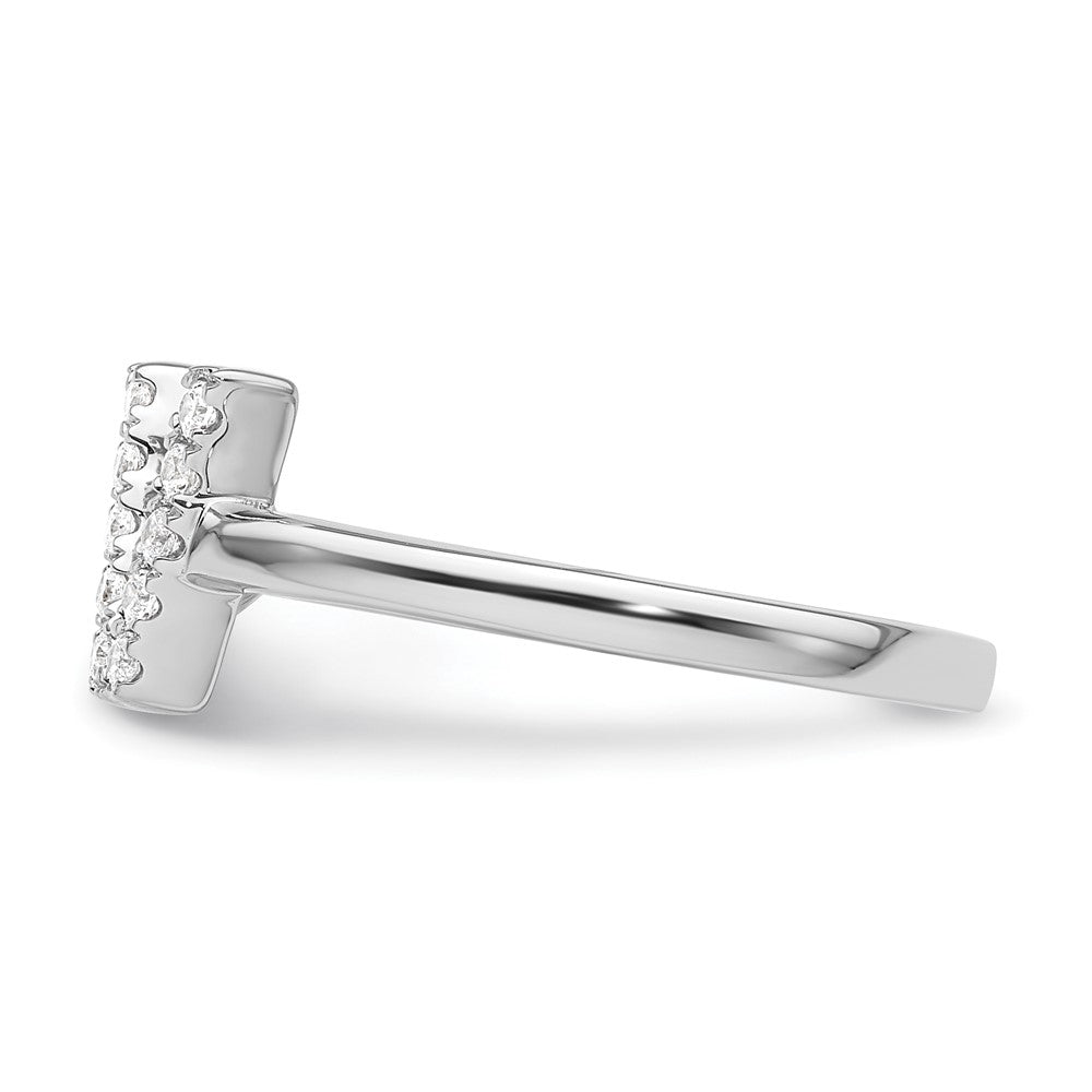 White Gold Lab Grown Diamond VS/SI FGH Initial V Adjustable Ring Model-RM10277V-017-WLG - Charlie & Co. Jewelry