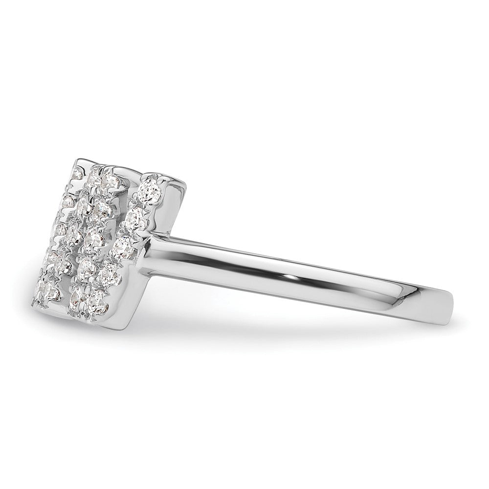 White Gold Lab Grown Diamond VS/SI FGH Initial W Adjustable Ring Model-RM10277W-017-WLG - Charlie & Co. Jewelry