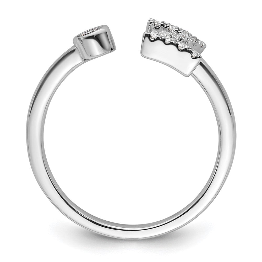 White Gold Lab Grown Diamond VS/SI FGH Initial Z Adjustable Ring Model-RM10277Z-017-WLG - Charlie & Co. Jewelry