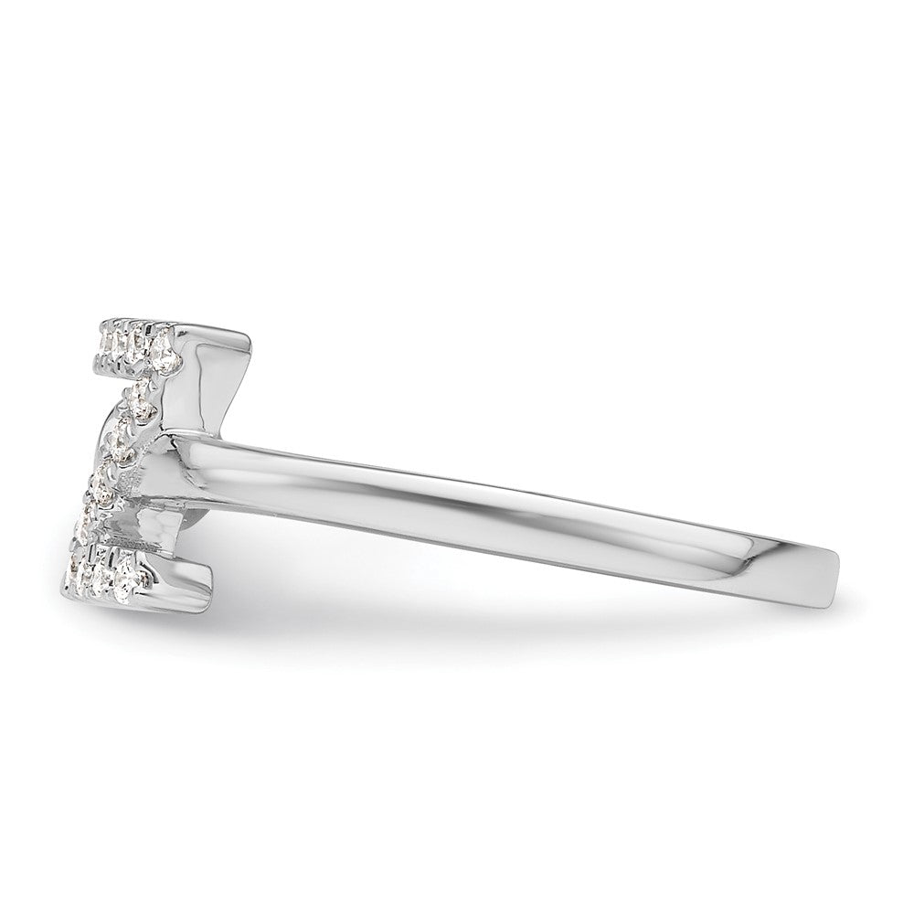 White Gold Lab Grown Diamond VS/SI FGH Initial Z Adjustable Ring Model-RM10277Z-017-WLG - Charlie & Co. Jewelry