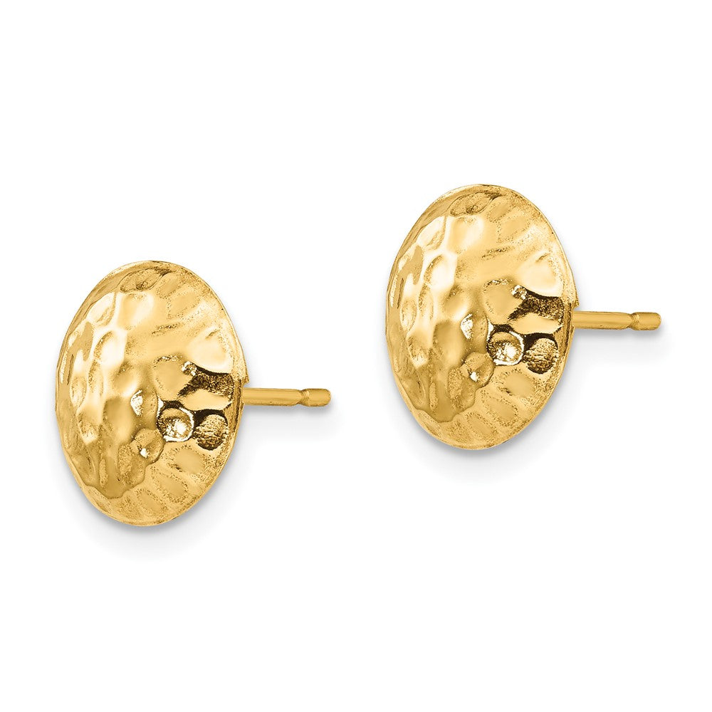 Gold Madi K Puffed Round Post Earrings - Model SE2198 - Charlie & Co. Jewelry