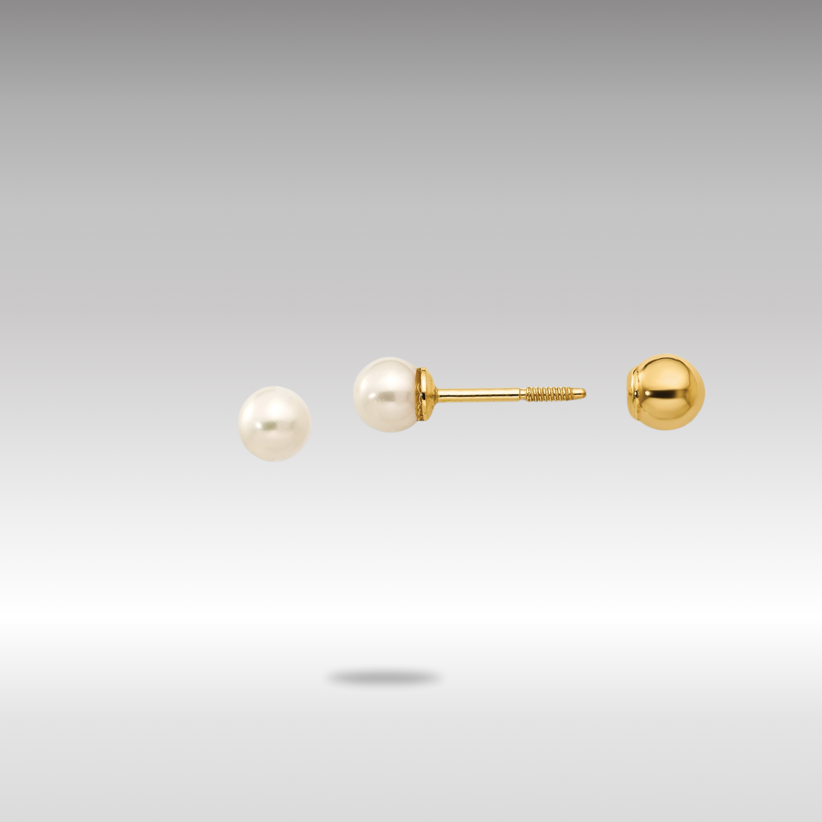 Gold Madi K Reversible 3.75-4mm FW Cultured Pearl and Gold Bead Earrings - Model SE262 - Charlie & Co. Jewelry