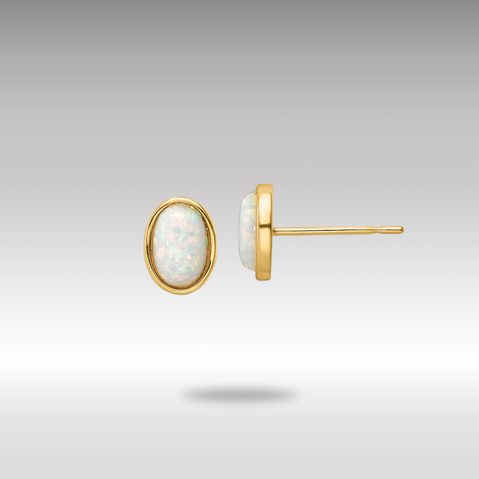 Gold Madi K Created Opal Post Earrings - Model SE3027 - Charlie & Co. Jewelry