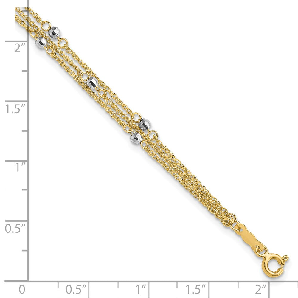 Charlie & Co Jewelry | 14k Two-tone Triple Strand Bracelet - Model SF1544