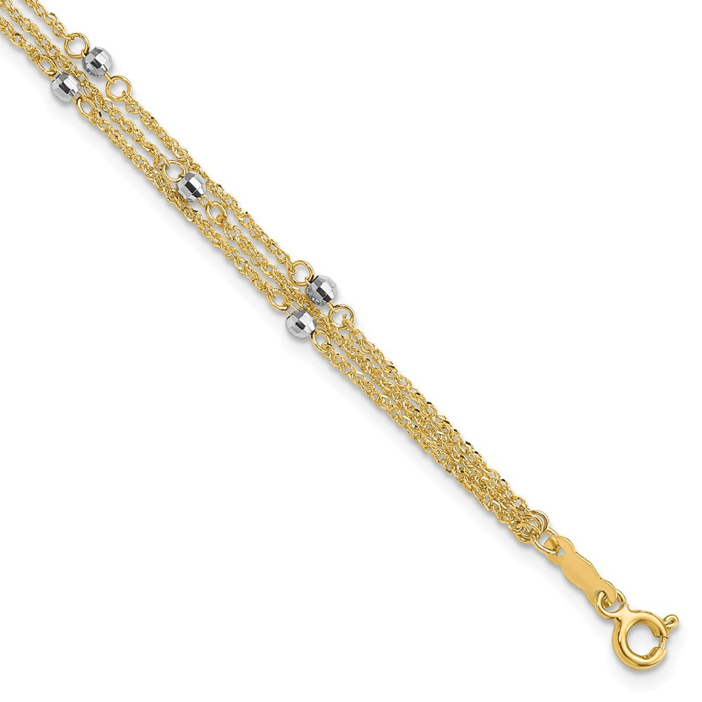 Charlie & Co Jewelry | 14k Two-tone Triple Strand Bracelet - Model SF1544