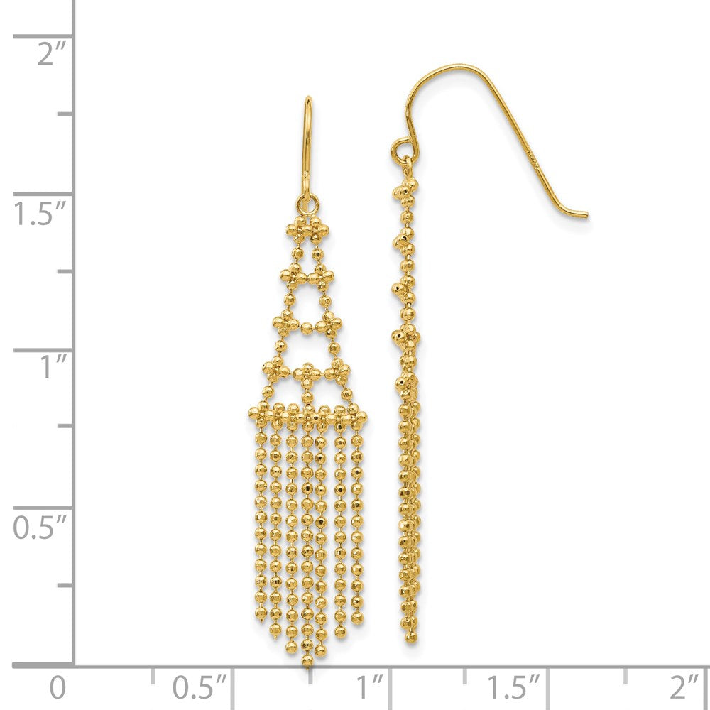 Gold Fancy Hanging Beaded Earrings - Model SF1631 - Charlie & Co. Jewelry