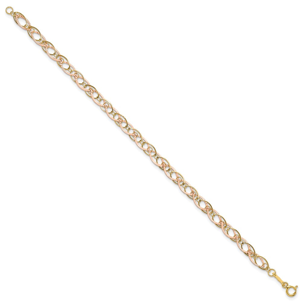 Charlie & Co Jewelry | 14k Two-tone Oval Link Bracelet - Model SF1843