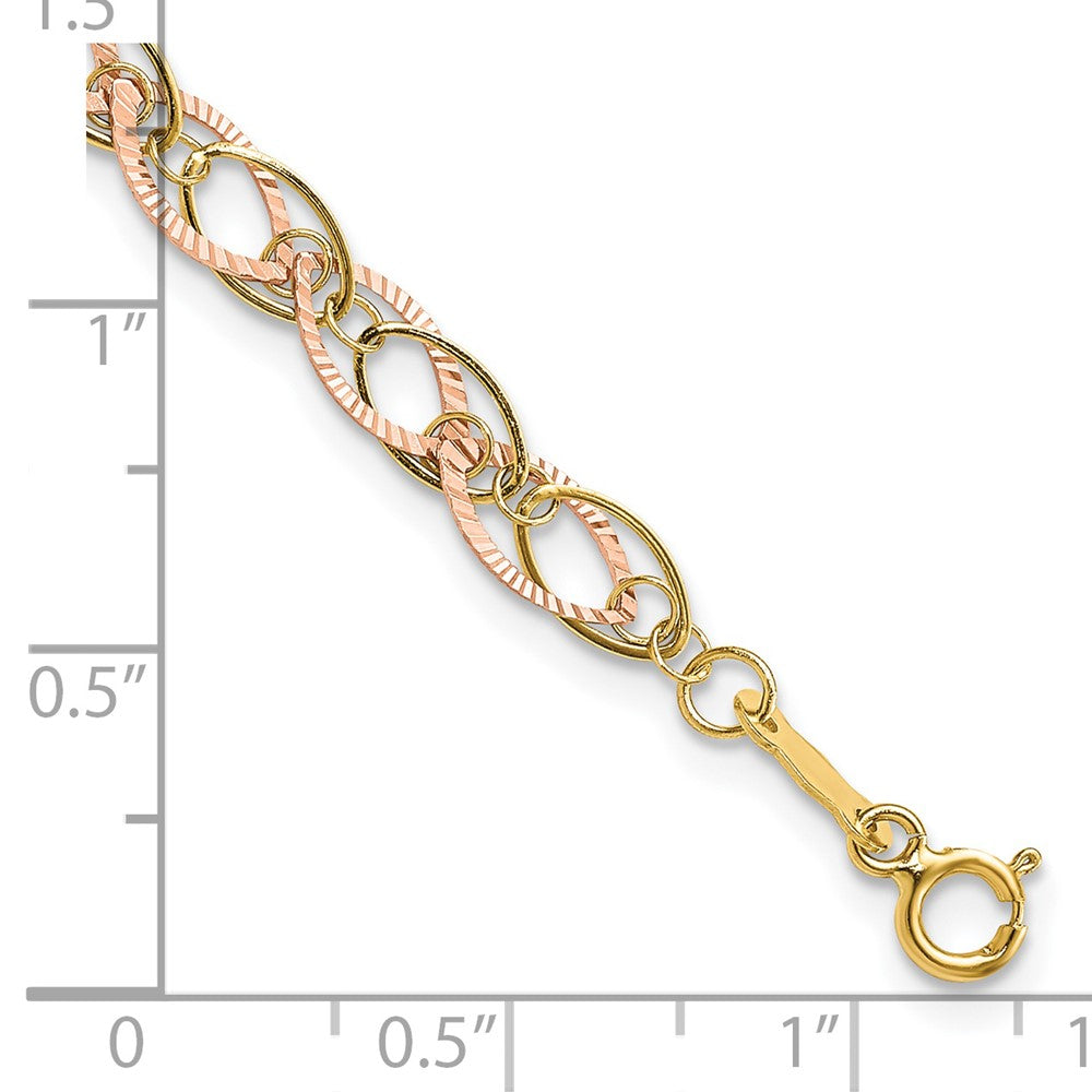 Charlie & Co Jewelry | 14k Two-tone Oval Link Bracelet - Model SF1843