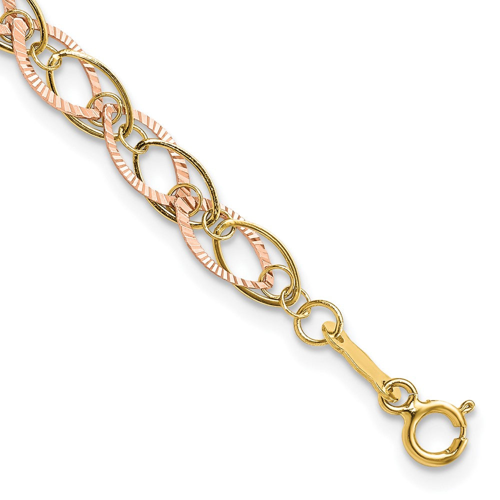 Charlie & Co Jewelry | 14k Two-tone Oval Link Bracelet - Model SF1843