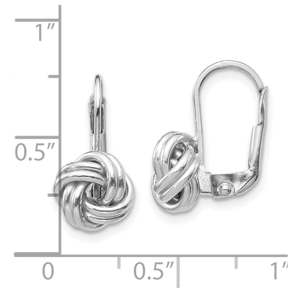 White Gold Polished Love Knot Leverback Earrings Model-SF2475 - Charlie & Co. Jewelry