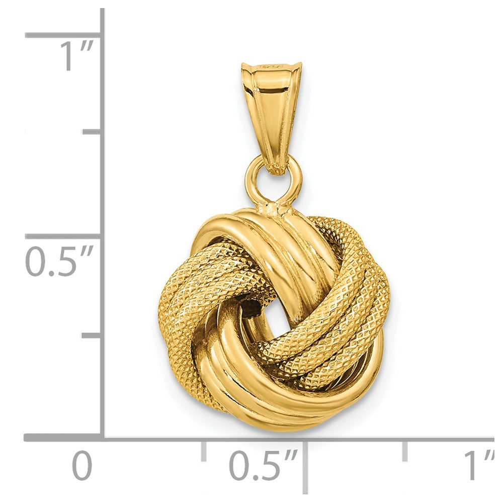 Gold Love Knot Necklace Pendant Model-SF2478 - Charlie & Co. Jewelry