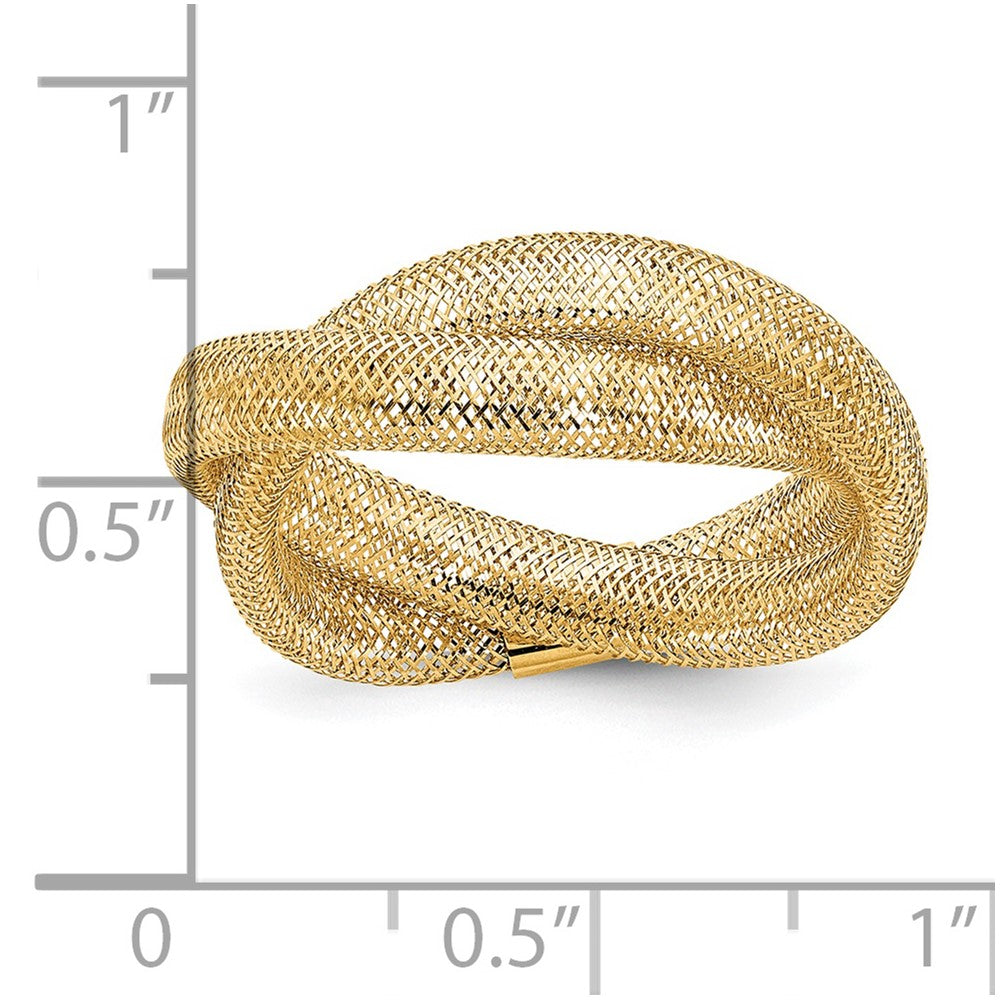 Gold Twisted Woven Mesh Stretch Ring Model-SF2821 - Charlie & Co. Jewelry