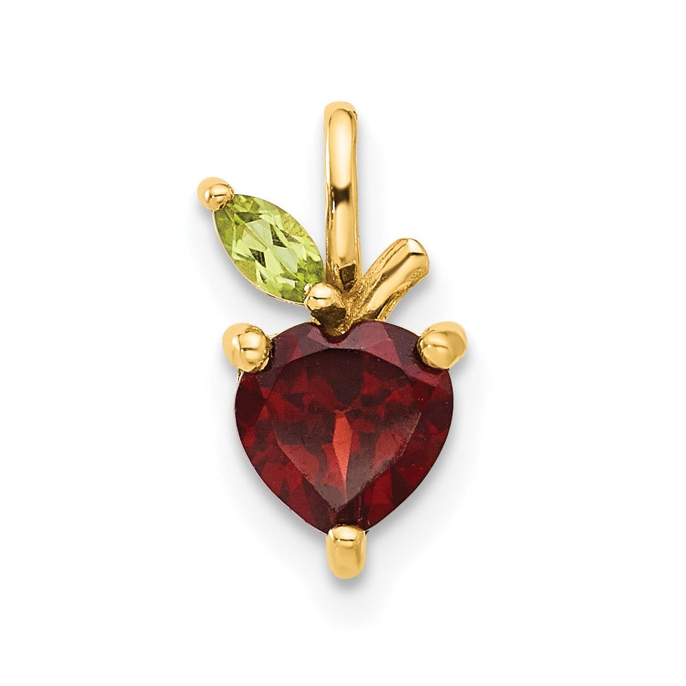 Charlie & Co Jewelry | 14k Gold Garnet And Peridot Apple Chain Slide - Model SF3071P