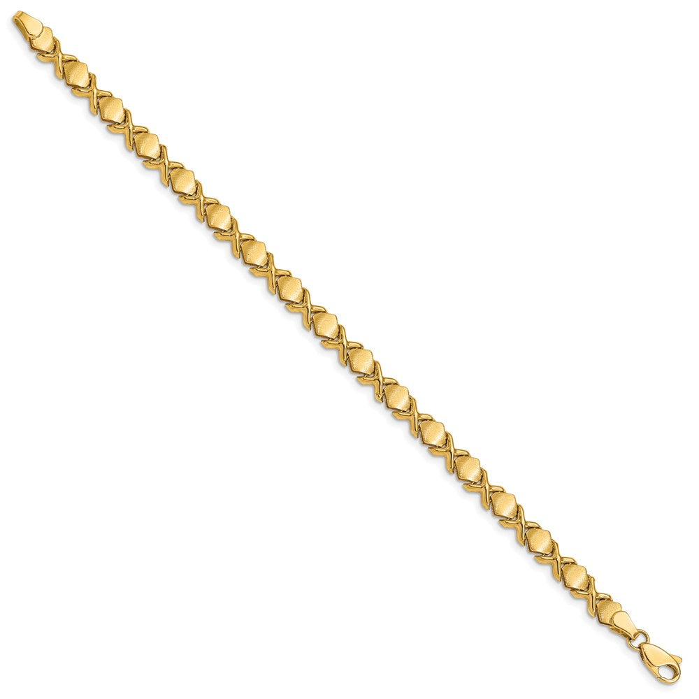 Charlie & Co Jewelry | 14k Polished And Brushed Fancy X 7 Inch Bracelet - Model ST638